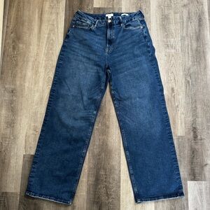 Forever 21 Women’s Curvy Straight Wide Leg Sz 18 Stretch Jeans Dark Blue